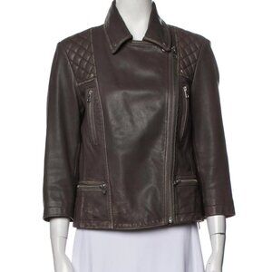 ALL SAINTS Lamb Leather Biker Crop Jacket Size M 8